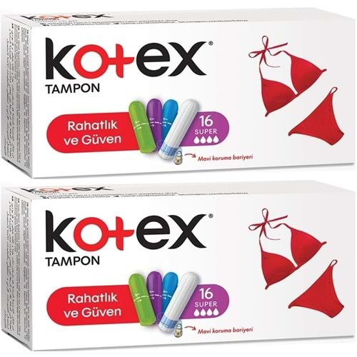 Kotex Tampon Süper 32 Li Set (2PK*16)