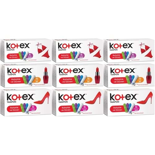 Kotex Tampon Süper - Mini - Normal 144 Lü Karma Set (9PK*16)