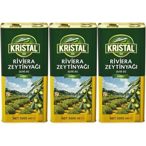 Kristal Zeytinyağı 15LT Riviera (Teneke) (3PK*5LT)