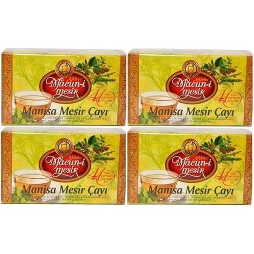 Manisa Mesir Macunu Çayı Orjinal 20 Li Pk 40Gr (20 Adetx2GR) Süzen Poşet Bardak (4 Lü Set)