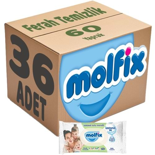 Molfix Islak Havlu Mendil İzotonik Ferah Temizlik 36 Lı set 60 Yaprak Plastik Kapaklı