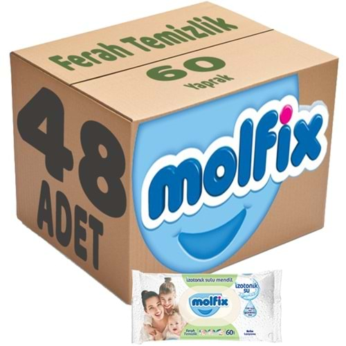 Molfix Islak Havlu Mendil İzotonik Ferah Temizlik 48 Li set 60 Yaprak Plastik Kapaklı