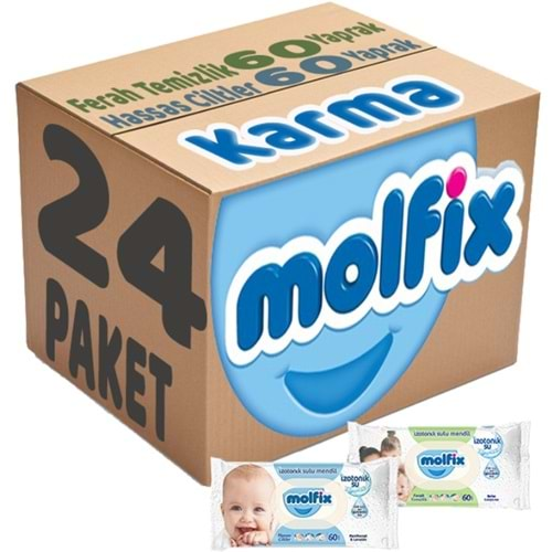 Molfix Islak Havlu Mendil İzotonik Karma 24 Lü Set (Ferah Temizlik-Hassas Cilt)