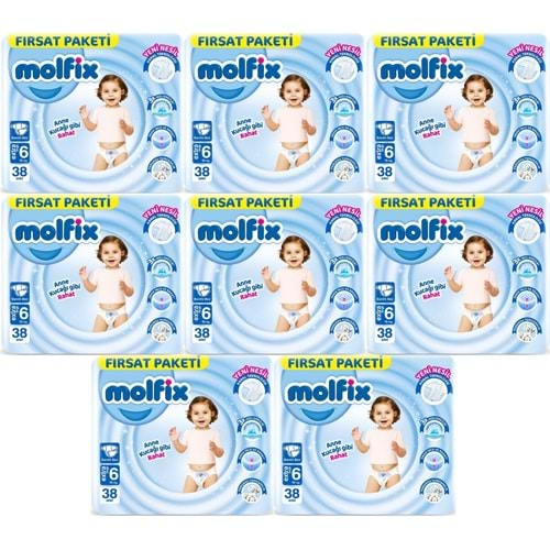 Molfix Bebek Bezi Beden:6 (15+KG) Extra Large 304 Adet Dev Ekonomik Fırsat Pk