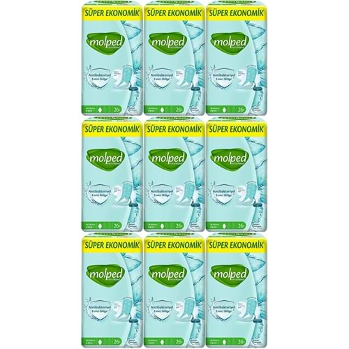 Molped Antibakteriyel Hijyenik Ped Normal 234 Adet Süper Ekonomik Pk (9PK*26)