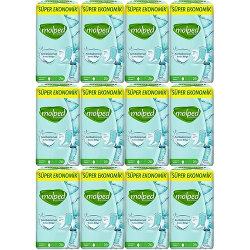 Molped Antibakteriyel Hijyenik Ped Normal 312 Adet Süper Ekonomik Pk (12PK*26)