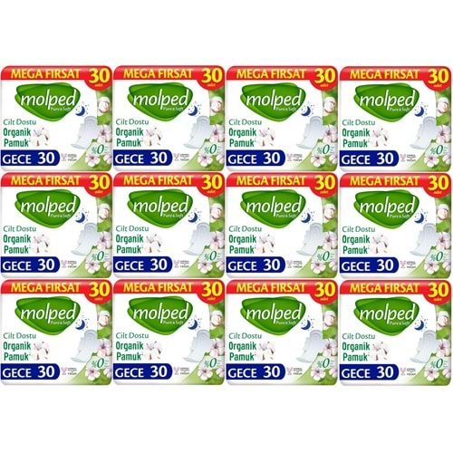 Molped Pure&Soft Hijyenik Ped Gece 360 (12PK*30) Adet Mega Pk