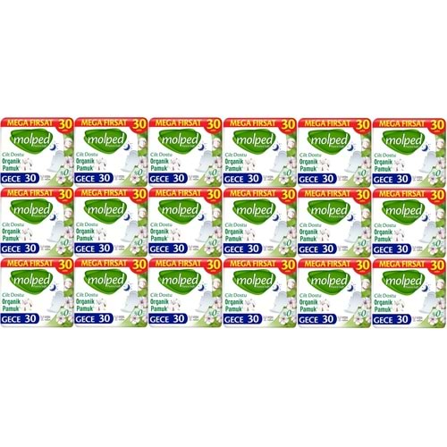 Molped Pure&Soft Hijyenik Ped Gece 540 (18PK*30) Adet Mega Pk