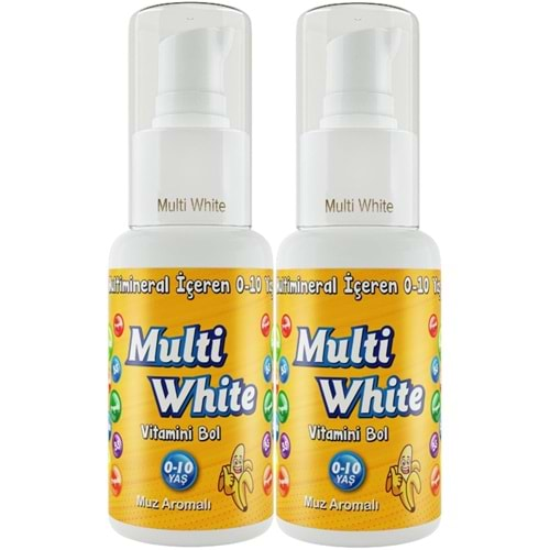 Multi White Diş Macunu 50ML Muz Aromalı Bol Vitaminli (0-10 Yaş) (2 Li Set)