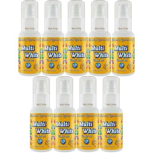 Multi White Diş Macunu 50ML Muz Aromalı Bol Vitaminli (0-10 Yaş) (9 Lu Set)