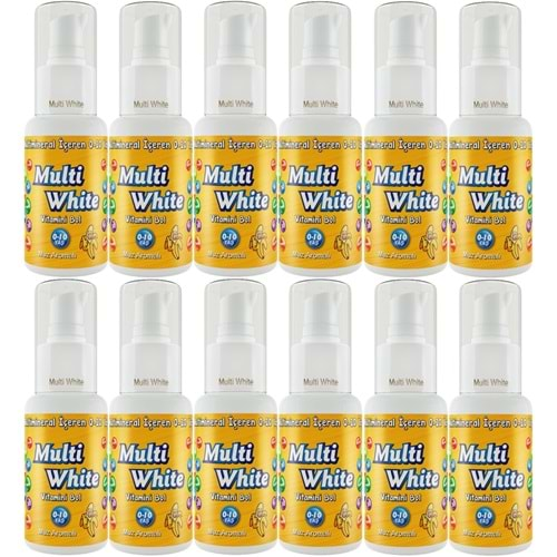 Multi White Diş Macunu 50ML Muz Aromalı Bol Vitaminli (0-10 Yaş) (12 Li Set)