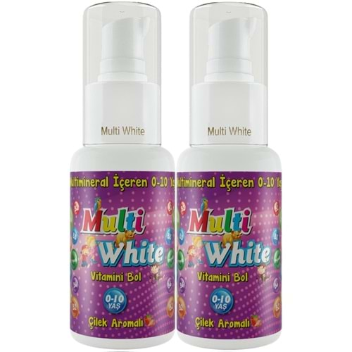 Multi White Diş Macunu 50ML Çilek Aromalı Bol Vitaminli (0-10 Yaş) (2 Li Set)