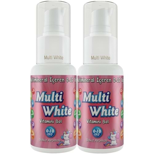 Multi White Diş Macunu 50ML Sakız Aromalı Bol Vitaminli (0-10 Yaş) (2 Li Set)