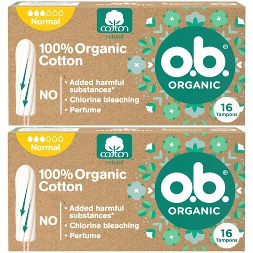 O.B Organic Normal Tampon 32 Li Set (2PK*16)