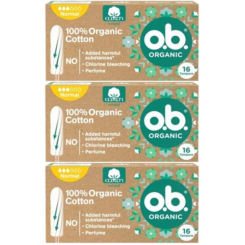 O.B Organic Normal Tampon 48 Li Set (3PK*16)