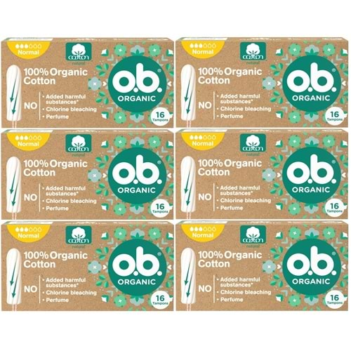 O.B Organic Normal Tampon 96 Lı Set (6PK*16)