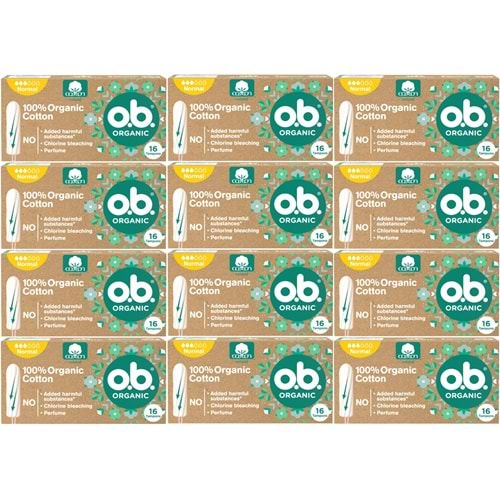 O.B Organic Normal Tampon 192 Li Set (12PK*16)