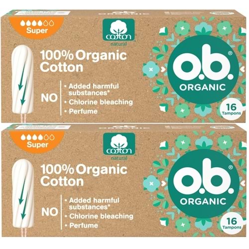 O.B Organic Süper Tampon 32 Li Set (2PK*16)