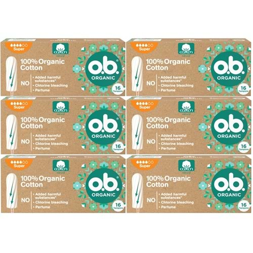 O.B Organic Süper Tampon 96 Lı Set (6PK*16)