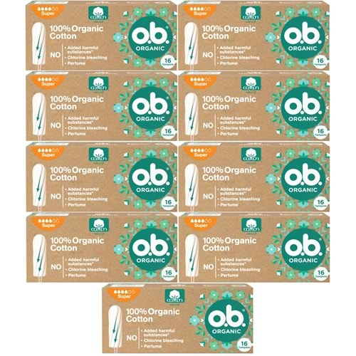 O.B Organic Süper Tampon 144 Lü Set (9PK*16)