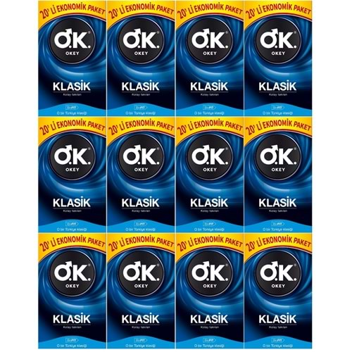 Okey Prezervatif 240 Adet Klasik Ekonomik Pk (12 Li Set)