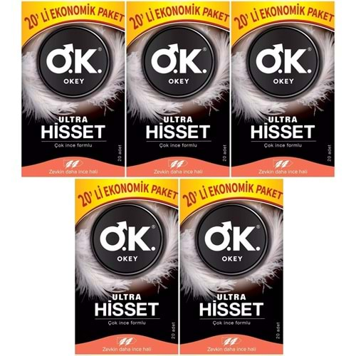 Okey Prezervatif 100 Adet Ultra Hisset Ekonomik Pk (5 Li Set)