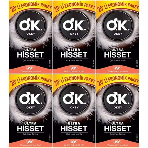 Okey Prezervatif 120 Adet Ultra Hisset Ekonomik Pk (6 Lı Set)