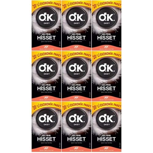 Okey Prezervatif 180 Adet Ultra Hisset Ekonomik Pk (9 Lu Set)