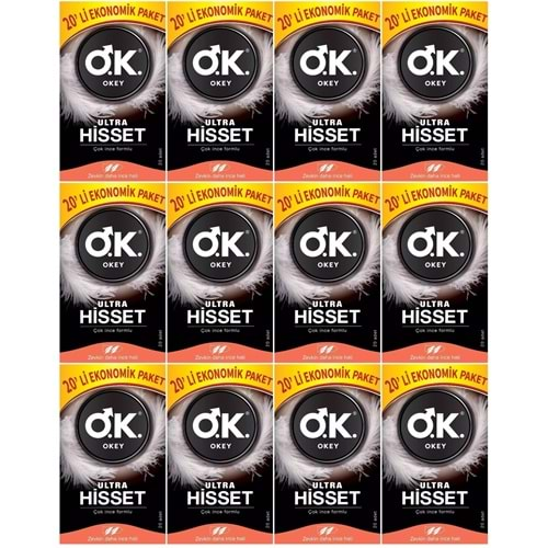 Okey Prezervatif 240 Adet Ultra Hisset Ekonomik Pk (12 Li Set)