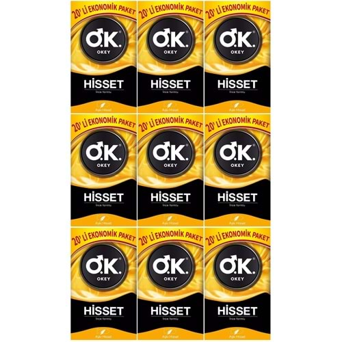 Okey Prezervatif 180 Adet Hisset Ekonomik Pk (9 Lu Set)