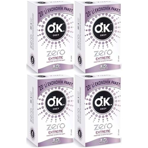 Okey Prezervatif 80 Adet Zero Extreme Ekonomik Pk (4 Lü Set)