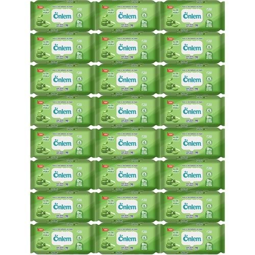 Önlem Islak Havlu Mendil 90 Yaprak Aloe Vera Plastik Kapaklı (24 Lü Set) (2160 Yaprak)