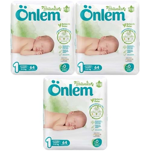 Önlem Bebek Bezi Botanika Beden:1 (2-5Kg) Yenidoğan 192 Adet Ekonomik Fırsat Pk