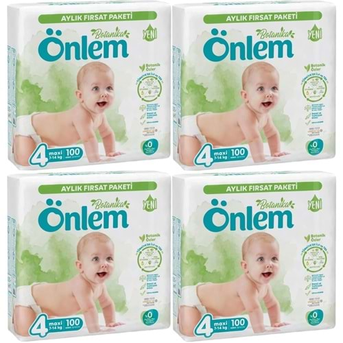 Önlem Bebek Bezi Botanika Beden:4 (4-9KG) Maxi 400 Adet Aylık Avantaj Fırsat Pk