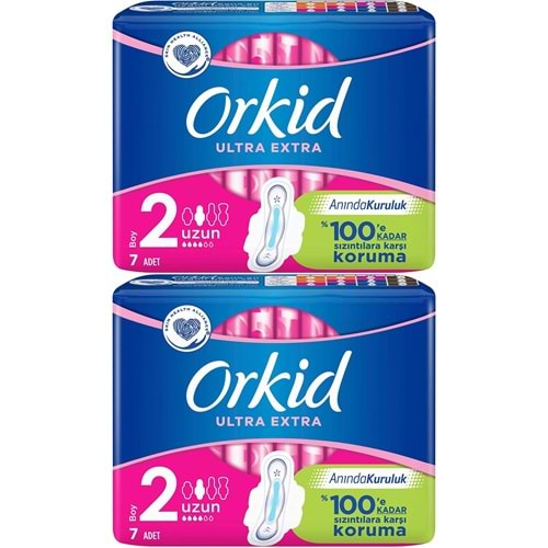 Orkid Hijyenik Ped Ultra Extra Koruma Uzun 14 Adet (2PK*7)