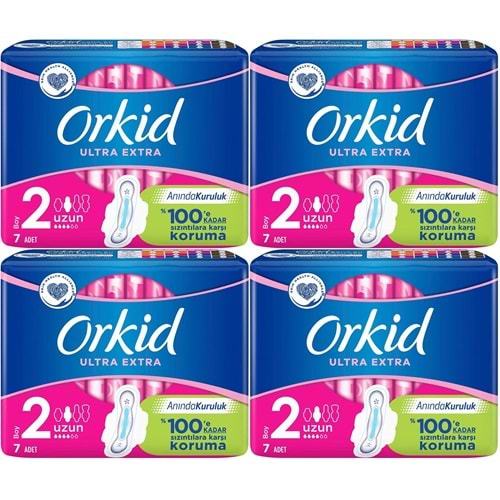 Orkid Hijyenik Ped Ultra Extra Koruma Uzun 28 Adet (4PK*7)