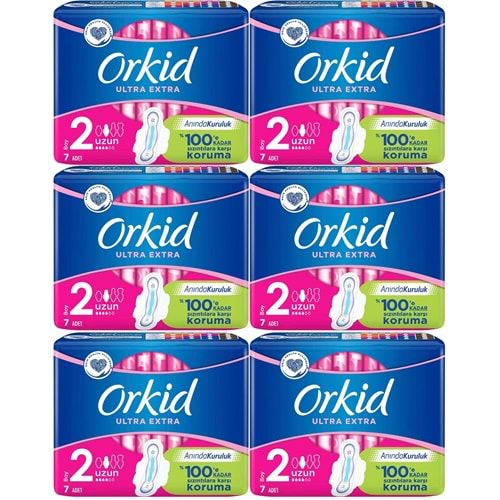 Orkid Hijyenik Ped Ultra Extra Koruma Uzun 42 Adet (6PK*7)