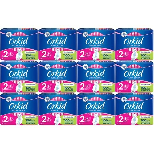 Orkid Hijyenik Ped Ultra Extra Koruma Uzun 84 Adet (12PK*7)