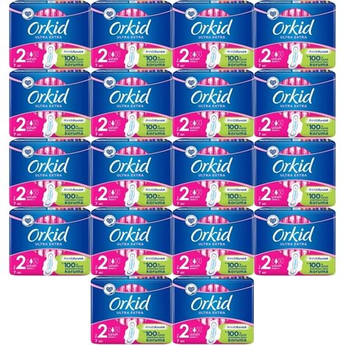 Orkid Hijyenik Ped Ultra Extra Koruma Uzun 126 Adet (18PK*7)