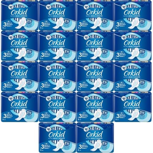 Orkid Hijyenik Ped Ultra Extra Gece&Gündüz 108 Adet (18PK*6)