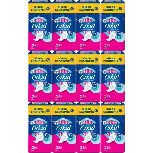 Orkid Hijyenik Ped Ultra Extra Koruma Uzun 264 Adet Süper Ekonomik Pk (12PK*22)