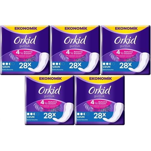 Orkid Günlük Ped Ekstra Koruma Uzun 140 Adet Ekonomik Pk (5PK*28)