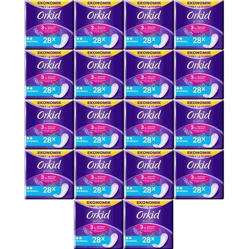 Orkid Günlük Ped Günlük Koruma Normal 504 Adet Ekonomik Paket (Tekli Paketlerde) (18PK*28)