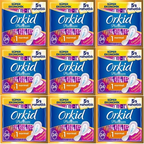 Orkid Platinum Hijyenik Ped Normal 216 Adet (9PK*24) Süper Ekonomik Pk