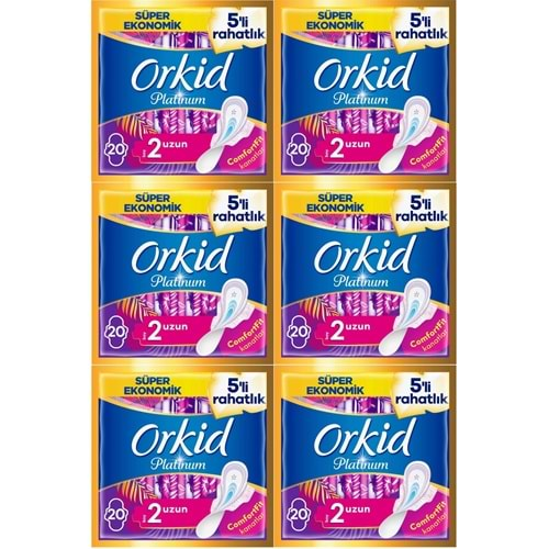 Orkid Platinum Hijyenik Ped Uzun 120 Adet (6PK*20) Süper Ekonomik Pk