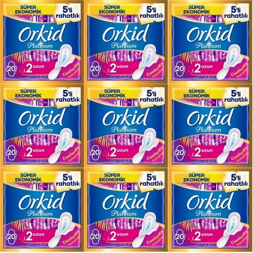 Orkid Platinum Hijyenik Ped Uzun 180 Adet (9PK*20) Süper Ekonomik Pk