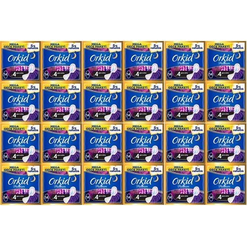 Orkid Platinum Hijyenik Ped Gece Extra 336 Adet (24PK*14) Süper Ekonomik Pk