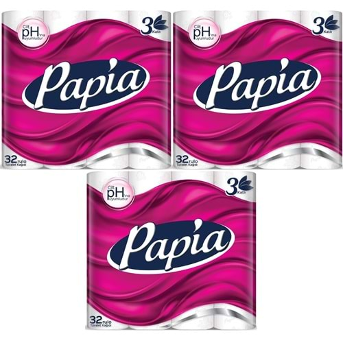 Papia Tuvalet Kağıdı (3 Katlı) 96 Lı Pk (3Pk*32)