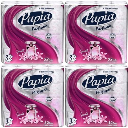 Papia Tuvalet Kağıdı (3 Katlı) 128 Li Pk (4PK*32) Egzotik Parfümlü