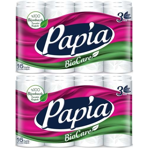 Papia Tuvalet Kağıdı (3 Katlı) 32 Li Pk Bio Care (2PK*16)